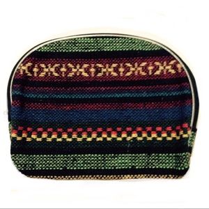 bohemian fabric  purse organizer or make up case.